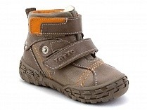 248-134,88,85 Тотто (Totto), ботинки демисезонные утепленные, байка, коричневый, бежевый, оранжевый, кожа. в Сургуте