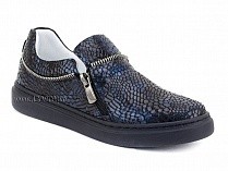 295-114(31-36) Миниколор (Minicolor), туфли детские ортопедические профилактические, кожа, синий крокодил в Сургуте