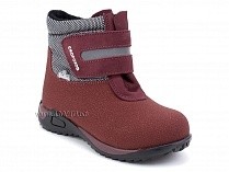 14-531-3 Скороход (Skorohod), ботинки демисезонные утепленные, байка, гидрофобная кожа, серый, красный в Сургуте