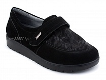 231115 Сурсил-Орто (Sursil-Ortho), туфли для взрослых, черные, кожа, стрейч ткань, полнота 6 в Сургуте