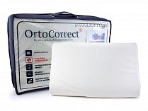 ORTOCORRECT Classic М 58*37см, валики 11/9см. Подушка ортопедическая с эффектом памяти, белый в Сургуте