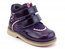 319-3 (21-25) Твики (Twiki) ботинки демисезонные детские ортопедические профилактические утеплённые, кожа, нубук, байка, фиолетовый в Сургуте
