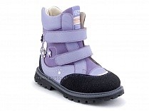 504 (26-30) Твики (Twiki) ботинки детские зимние ортопедические профилактические, кожа, нубук, натуральная шерсть, сиреневый в Сургуте