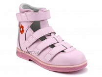 81057-03-01 Ортобум (Orthoboom), сандалии детские закрытые ортопедические с высоким берцем, кожа, розовый в Сургуте
