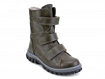 207з (31-40) Аквелла (Akwella), ботинки зимние ортопедические с высоким берцем, натуральная шерсть, кожа, тёмно-зелёный в Сургуте