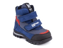 5008-03 (21-25) Кидмен (Kidmen), ботинки ортопедические профилактические, демисезонные утепленные, мембрана, нубук, байка, синий, серый, красный в Сургуте