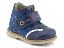 202-3 Твики (Twiki), ботинки демисезонные детские ортопедические профилактические на флисе, флис, кожа, нубук, синий в Сургуте