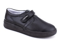 30024-701 Тотто (Totto), туфли школьные ортопедические профилактические перфорированная, кожа, чёрный в Сургуте