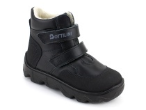 BL-271(05) Боттилини (Bottilini), ботинки  детские демисезонные  ортопедические профилактические, кожа, байка, черный в Сургуте