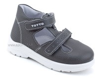 0228-821 Тотто (Totto), туфли детские ортопедические профилактические, кожа, серый в Сургуте