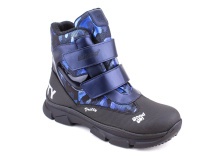 2542-25МК (37-40) Миниколор (Minicolor), ботинки зимние подростковые ортопедические профилактические, мембрана, кожа, натуральный мех, синий, черный в Сургуте