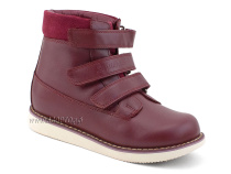 23-244 Сурсил (Sursil-Ortho), ботинки детские утепленные с высоким берцем, кожа, бордовый в Сургуте