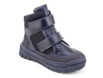 35141Ш ШагоВита (Shagovita), ботинки детские зимние ортопедические профилактические, кожа, текстиль,  шерсть, темно-синий в Сургуте