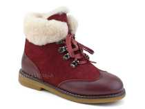 А44-071-3 Сурсил (Sursil-Ortho), ботинки детские ортопедические профилактичские, зимние, натуральный мех, замша, кожа, бордовый в Сургуте