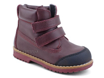 505 Б(23-25) Минишуз (Minishoes), ботинки ортопедические профилактические, демисезонные утепленные, кожа, байка, бордовый в Сургуте
