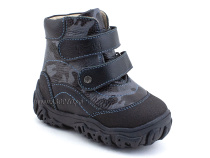 520-10 (21-26) Твики (Twiki) ботинки детские зимние ортопедические профилактические, кожа, натуральный мех, черный, камуфляж в Сургуте