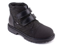 201-125 (31-36) Бос (Bos), ботинки детские утепленные профилактические, байка, кожа, нубук, черный, милитари в Сургуте