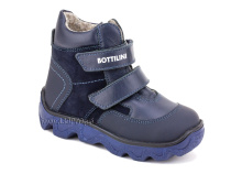 BL-271(50) Боттилини (Bottilini), ботинки  детские демисезонные  ортопедические профилактические, кожа, нубук, байка, темно-синий в Сургуте
