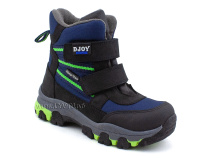 061-111-160 (26-30) Джойшуз (Djoyshoes) ботинки  ортопедические профилактические мембранные утеплённые, флис, мембрана, нубук, темно-синий, черный в Сургуте