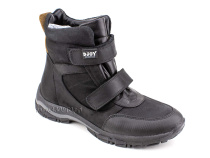 0034-111-211-347 (37-40) Джойшуз (Djoyshoes) ботинки подростковые зимние мембранные ортопедические профилактические, натуральный мех, кожа, мембрана, черный, коричневый в Сургуте