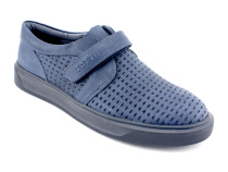 Туфли школьные ортопедические профилактическиеТотто (Totto) 30024/1-22, натуральная перфорированная кожа, синий в Сургуте