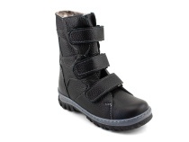 207ч (26-30) Аквелла (Akwella), ботинки зимние ортопедические с высоким берцем, натуральная шерсть, кожа, черный в Сургуте