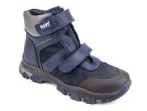 0034-600-194-687-213 (31-36) Джойшуз (Djoyshoes) ботинки детские зимние ортопедические профилактические, натуральный мех, кожа, темно-синий, черный в Сургуте