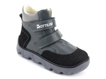 BL-271(3) Боттилини (Bottilini), ботинки  детские демисезонные ортопедические профилактические, кожа, байка, серый в Сургуте