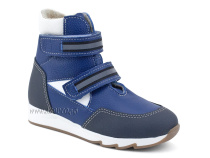 23012-080-01 (26-30)  Тапибу (Tapiboo), ботинки детские демисезонные утепленные ортопедические профилактические , байка, кожа, синий, белый в Сургуте